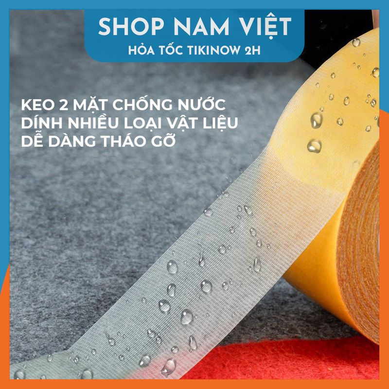 Keo 2 Mặt Sợi Thủy Tinh Cường Lực Dán Thảm Trải Sàn, Keo Chống Nước, Không Để Vết Keo