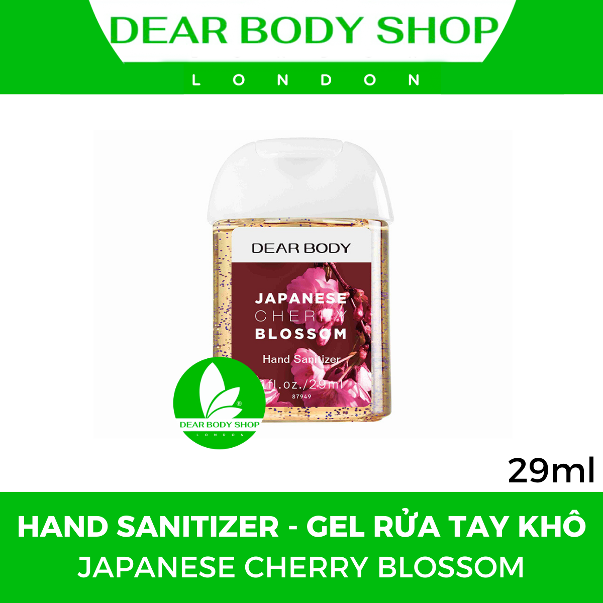 GEL RỬA TAY KHÔ DEAR BODY - HAND SANITIZER 29ml - Sạch Tay - Thơm Mát - Khử Mùi Tanh - Tiện Lợi - Mịn Da