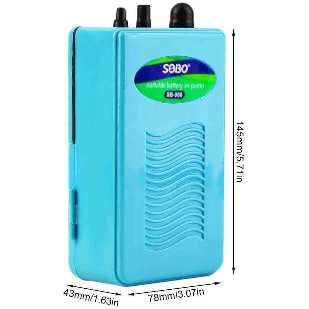 Máy Sủi Oxy Pin 1 Vòi Sobo SB-960/SB-980 (1.5W - 2Lít/Phút) - Kèm Dây Oxy Và Cục Sủi Oxy