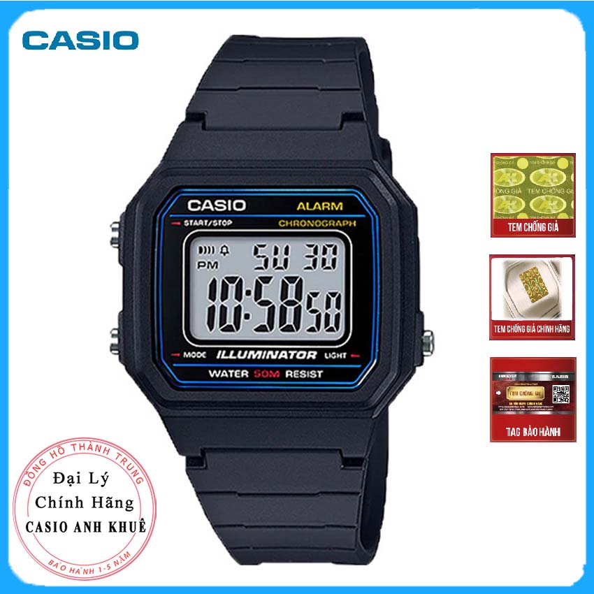 Đồng Hồ Nam Casio Chính Hãng W-217H-1AV Dây Nhựa