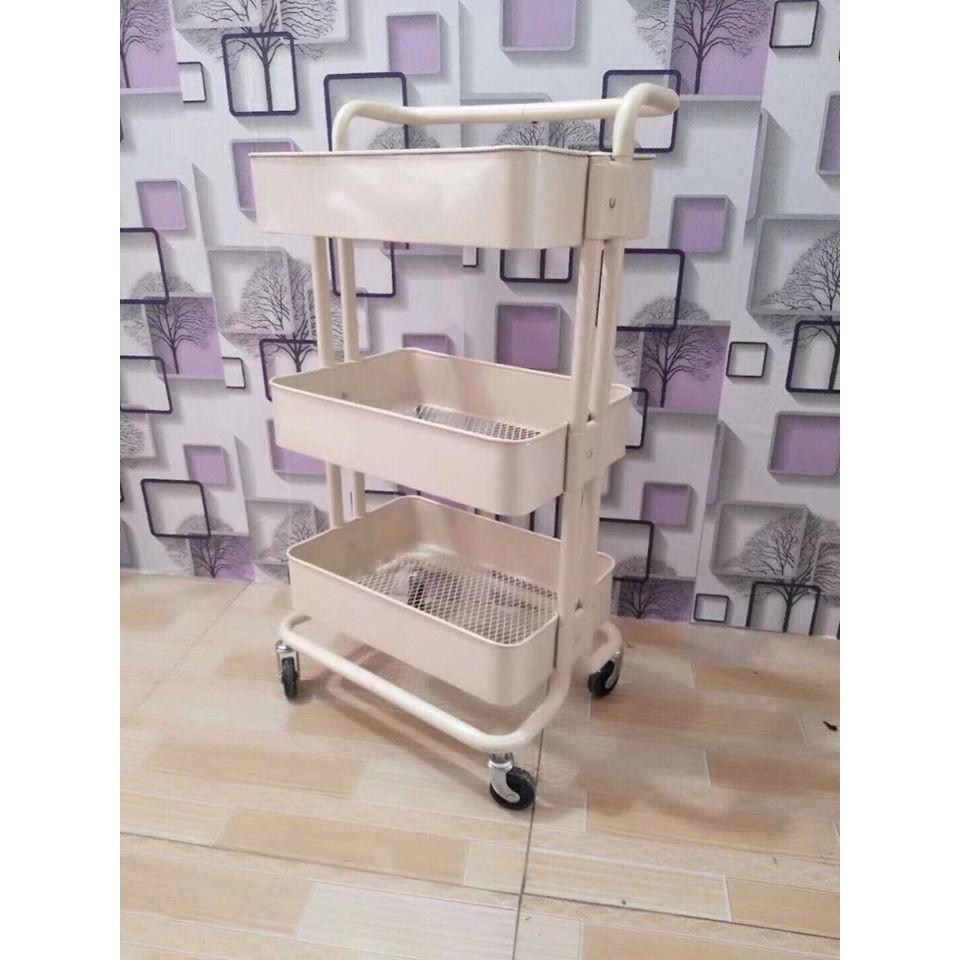 Kệ sắt đa năng 3 tầng có bánh xe