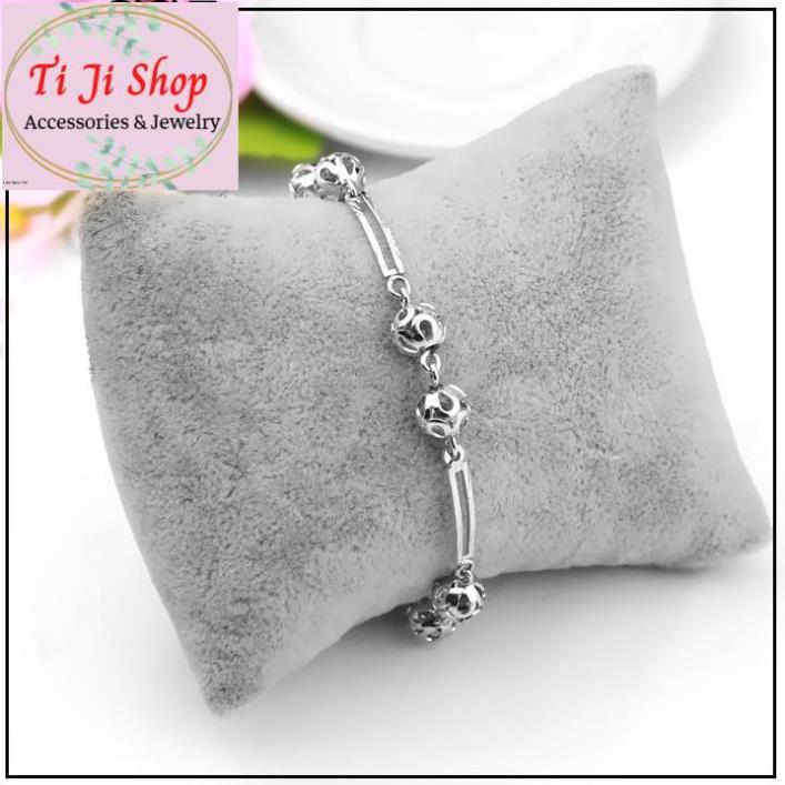 LẮC TAY NỮ TRÁI CHÂU INOX CÁCH ĐIỆU - đẹp, không đen,