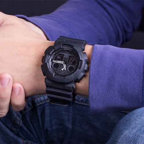 Đồng hồ nam dây nhựa Casio G-Shock chính hãng GA-100-1A1DR