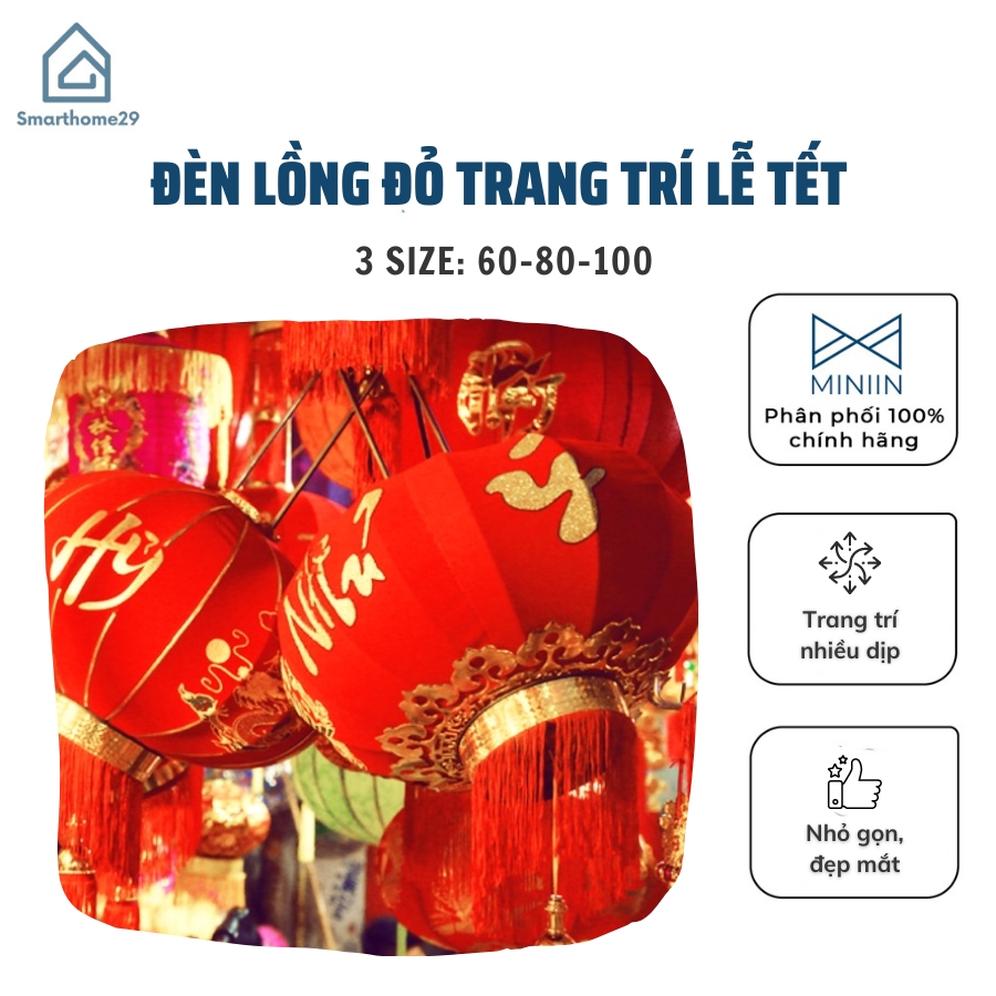 Đèn Lồng Đỏ Trang Trí Tết, Nhà Hàng, Khu Du Lịch Lễ Hội ,Tiệc  - Hàng Loại 1 - Chính Hãng MINIIN