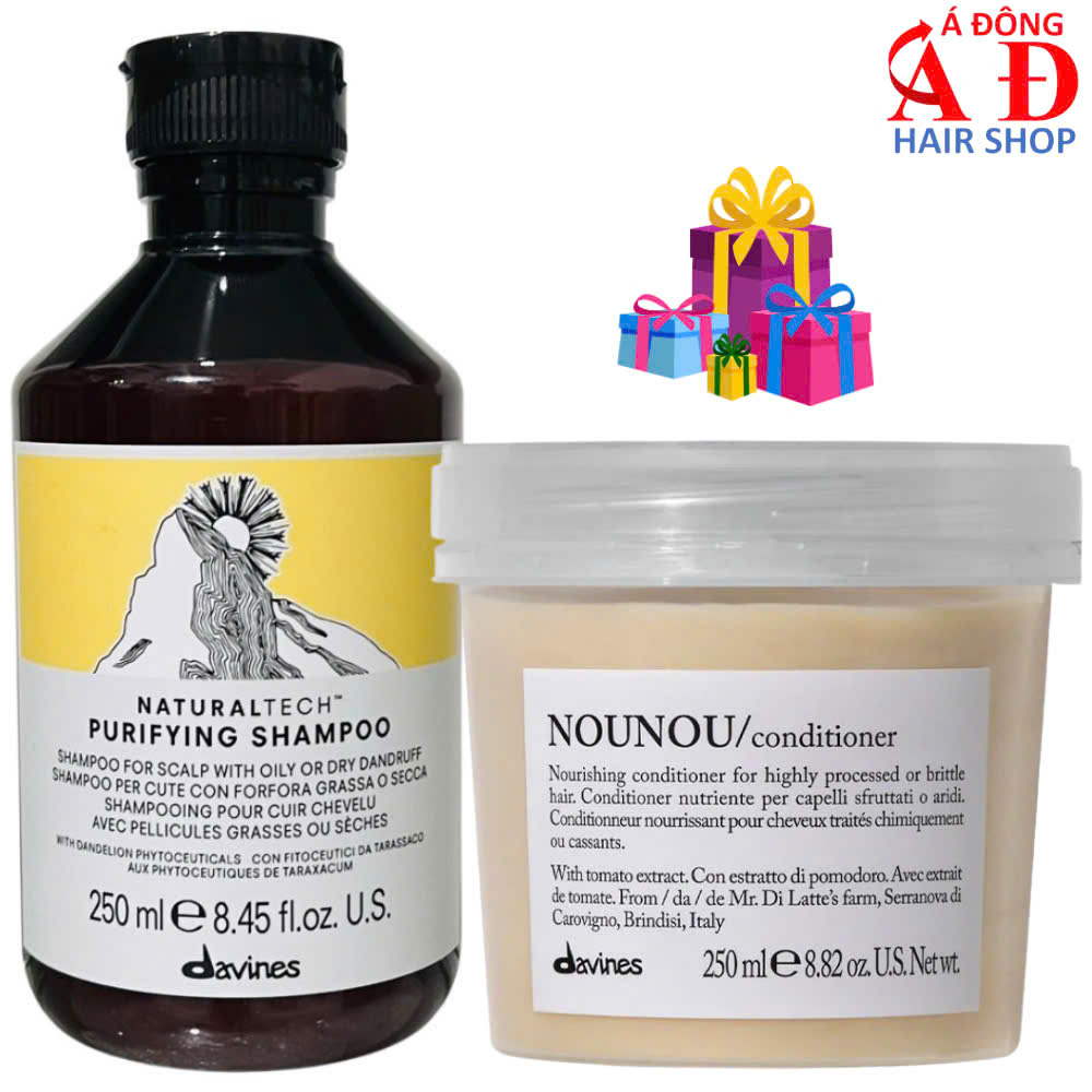 Bộ Dầu Gội Xả Davines Anti - Dandruff Làm Sạch Gàu Cho Tóc Khô Hư Tổn Italy 250Ml
