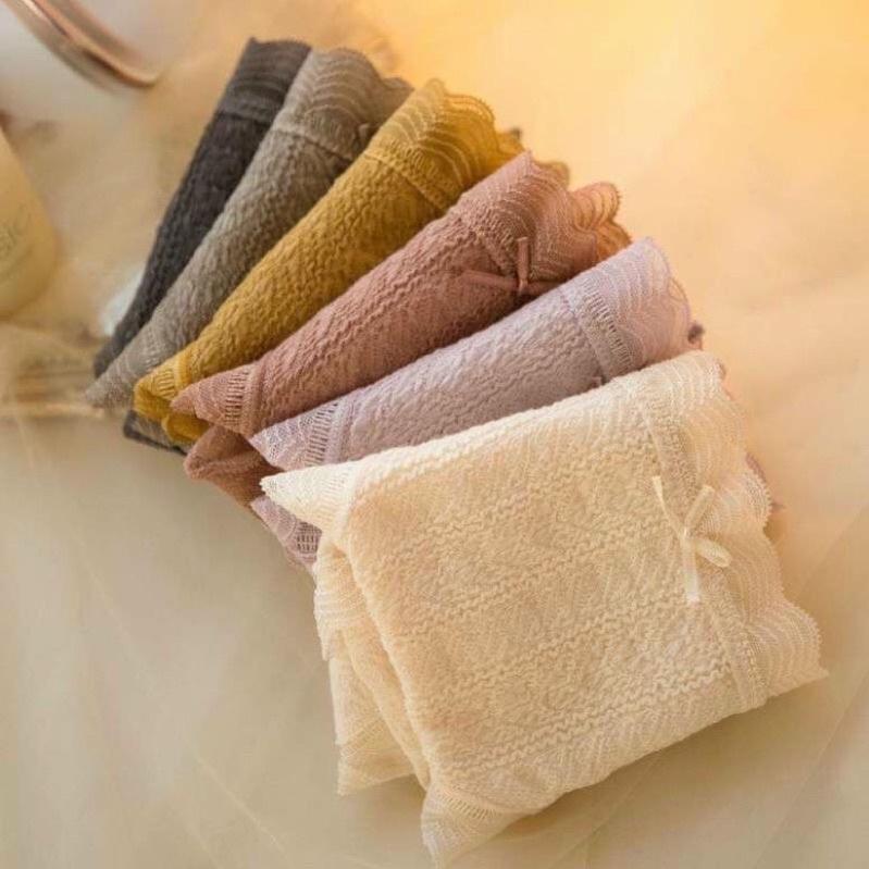 Mẫu mới hot - Quần lót cotton phối ren nơ quyến rũ 046