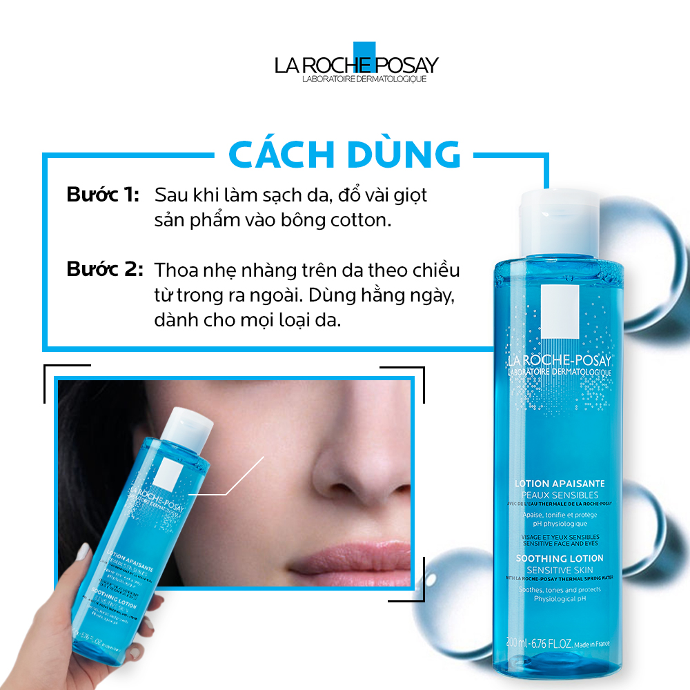 Nước cân bằng giúp làm dịu và bảo vệ da nhạy cảm La Roche-Posay Lotion Sensitive Skin 200ml
