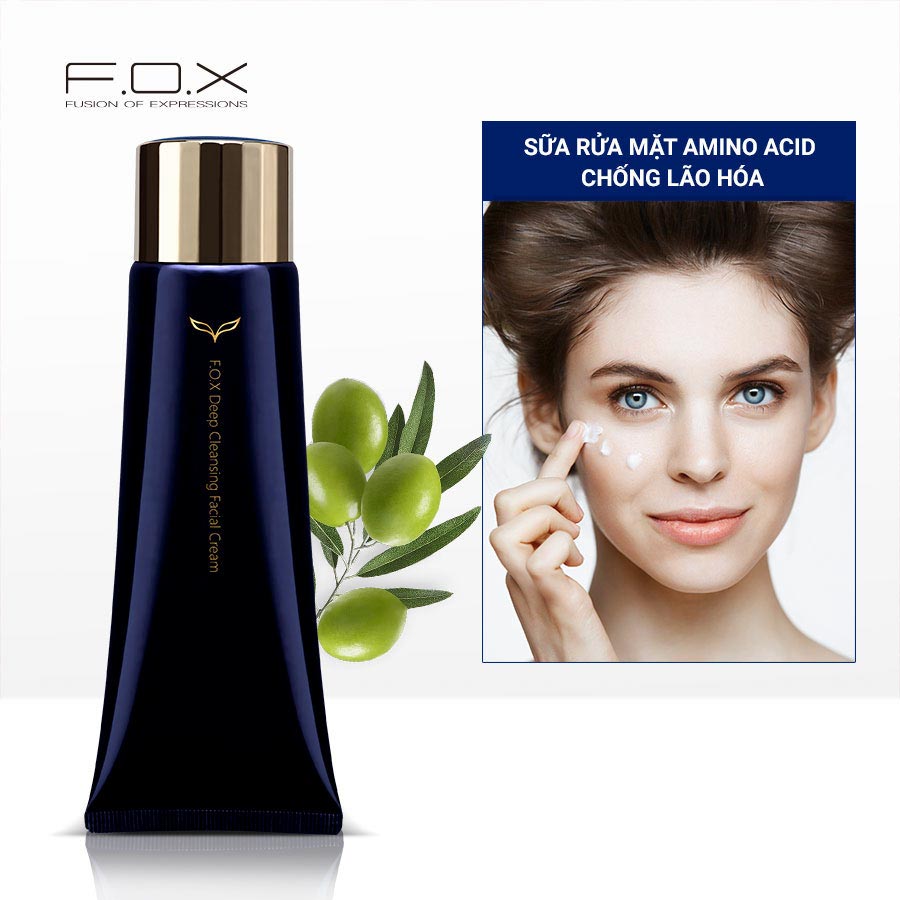 Sữa Rửa Mặt Tạo Bọt Siêu Mịn Làm Sạch Sâu FOX Deep Cleansing Facial Cream 120ml