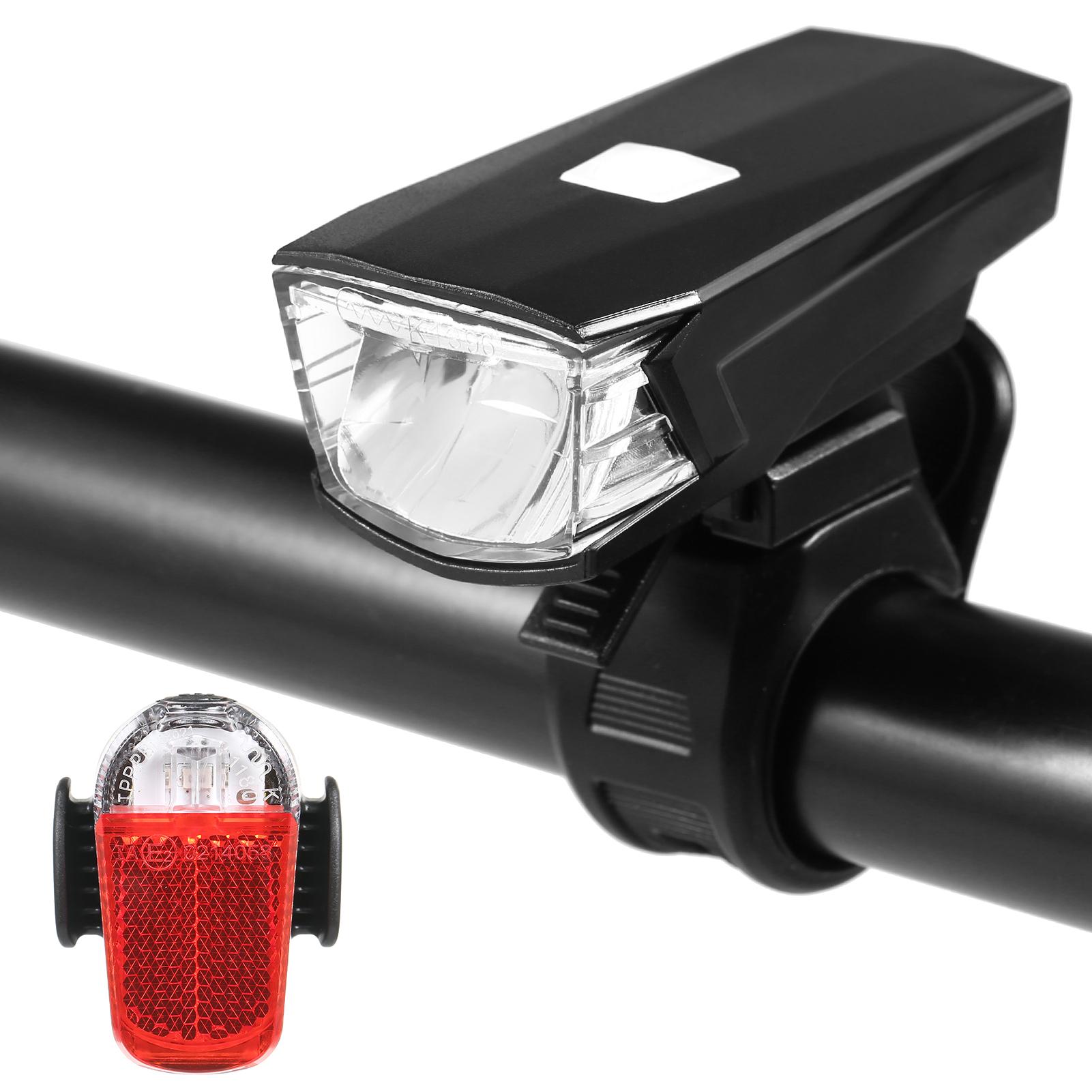 Đèn xe đạp có thể sạc lại USB đi đêm siêu sáng với đèn LED phía sau