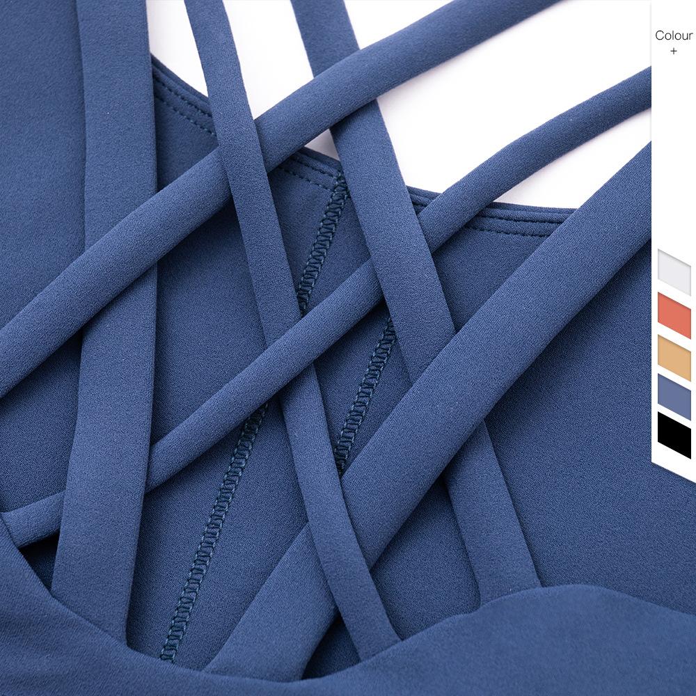 Wyplosz Nude Chặt Tập Thể Dục Thể Thao Áo Chạy Thể Thao Hàng Đầu Gợi Cảm Áo Ngực Thể Thao Nữ 6 Dây Chéo Thun Crop đầu Đẩy Lên Áo