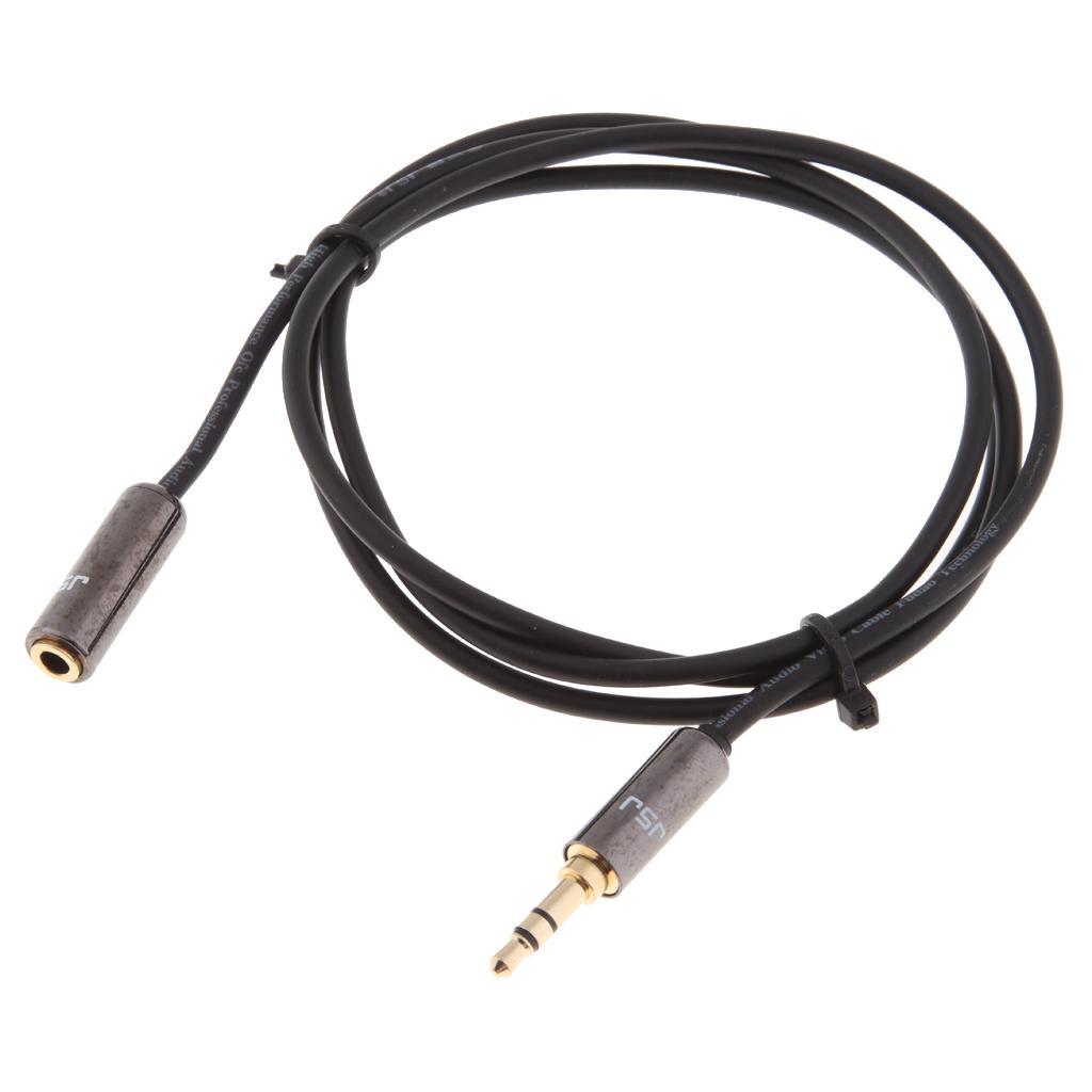3.5mm Male to Female Auxiliary Stereo Audio Headphone Jack AUX Cable 0.5m