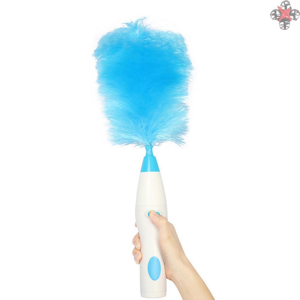 Handheld Battery Operated Electric Spin Duster Feather Duster Retractable Microfiber Cleaning Brush Hand Dust Duster Brush Dust Removal Tool with 2 Brush Head