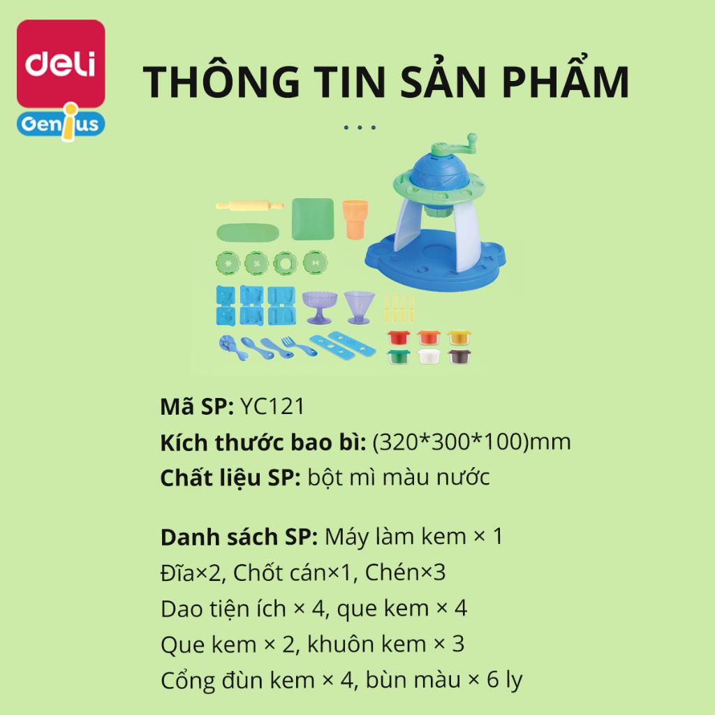 Set Đất Nặn Bột Mỳ Khuôn Và Máy Thủ Công Deli Cho Bé - Máy Làm Kem, Máy Làm Mỳ Mô Hình Tàu Không Gian - Màu Tự Nhiên An Toàn - Đồ Chơi Giáo Dục Nhập Vai Thông Minh Cho Bé - YC118- 122