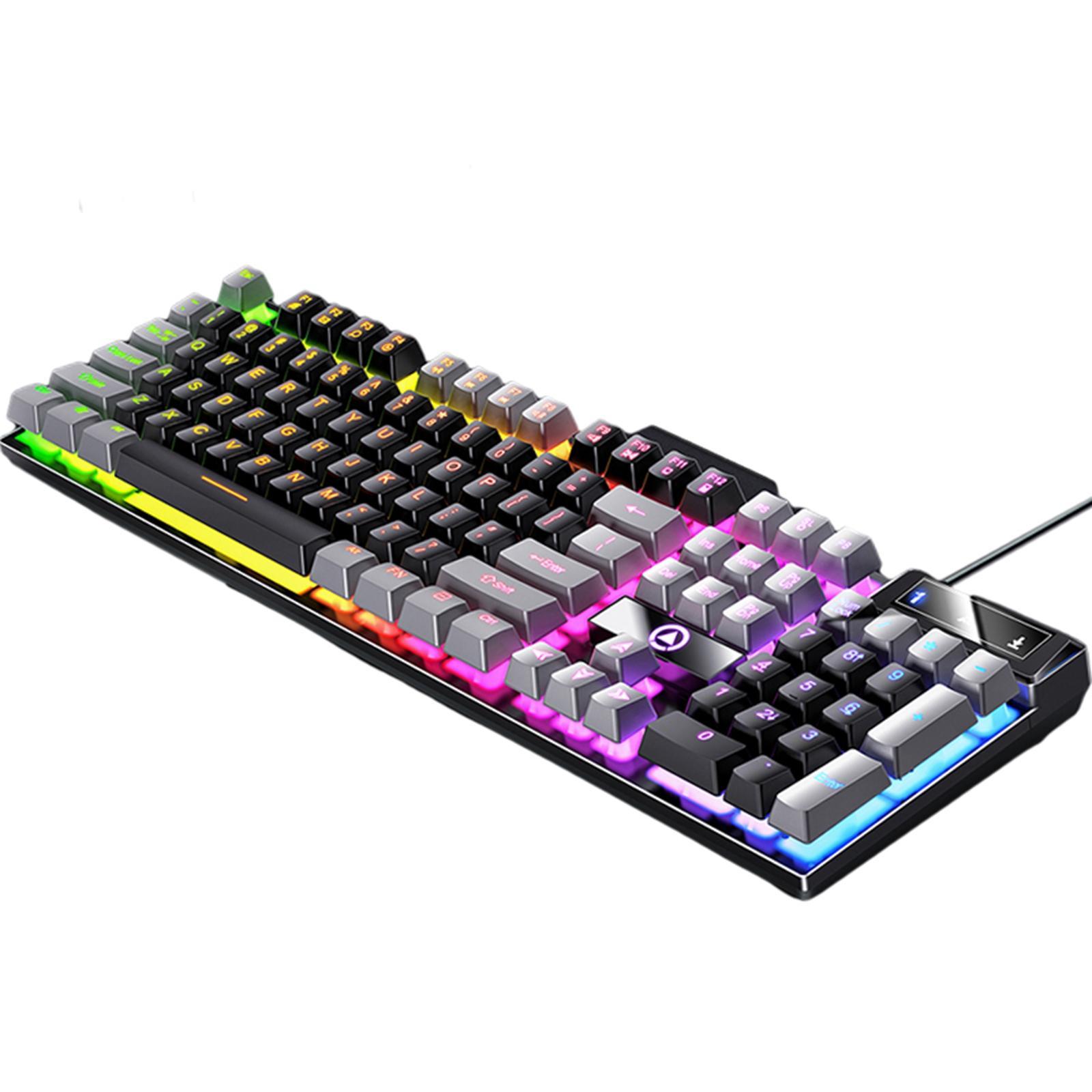 Mechanical Gaming Keyboard USB RGB Backlit for PC Game Office