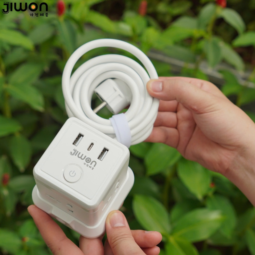 Ổ Cắm Điện Đa Năng Jiwon, Tích hợp cổng USB và Type C có sạc nhanh. Công Suất 2500W Lõi Chống Giật, tự ngắt khi quá tải - Hàng chính hãng