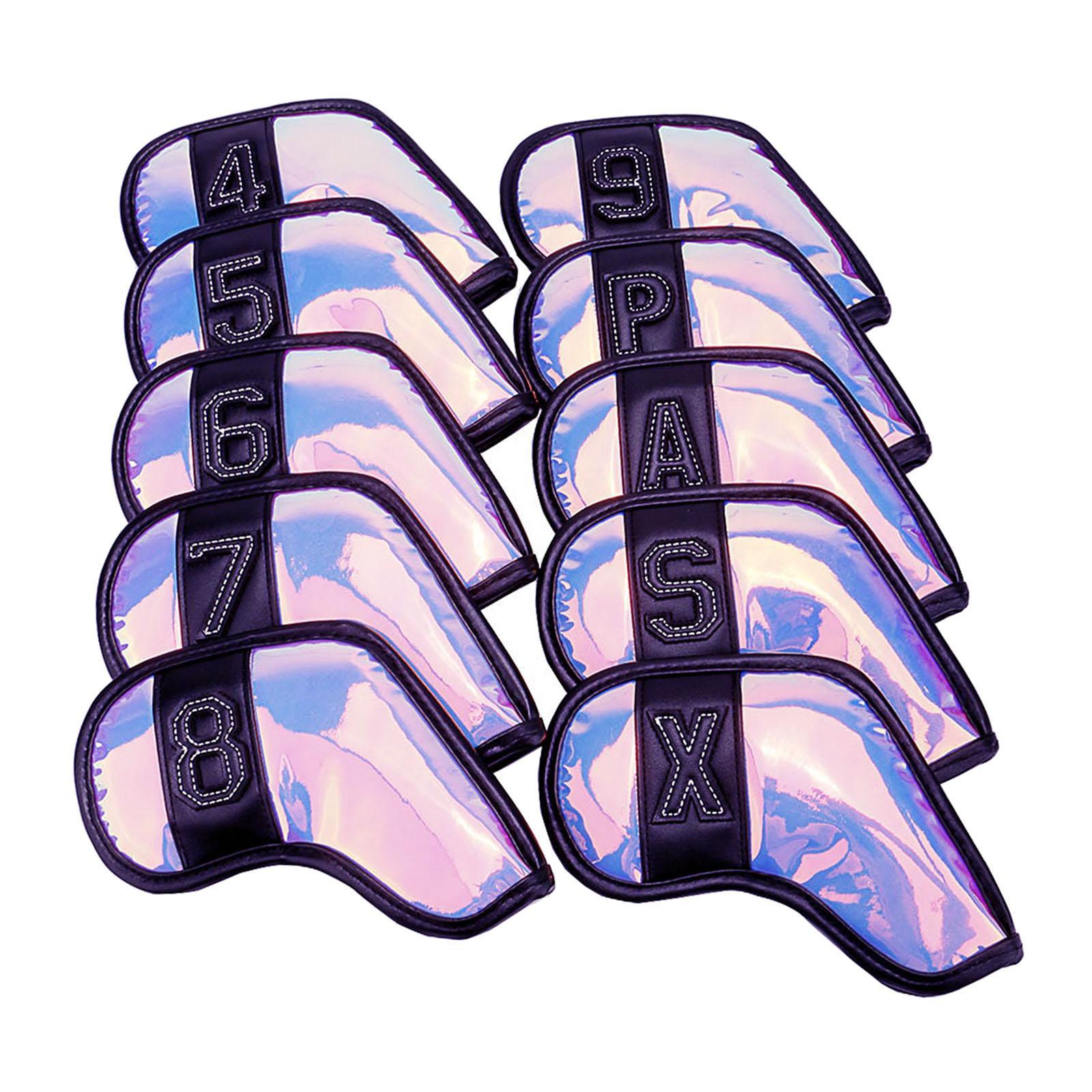 10Pcs Club Head Covers with Number Embroidery Golf Iron Headcover