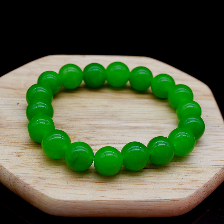 Lắc tay phong thủy nữ Bạc Hiểu Minh ltu367 màu xanh lá