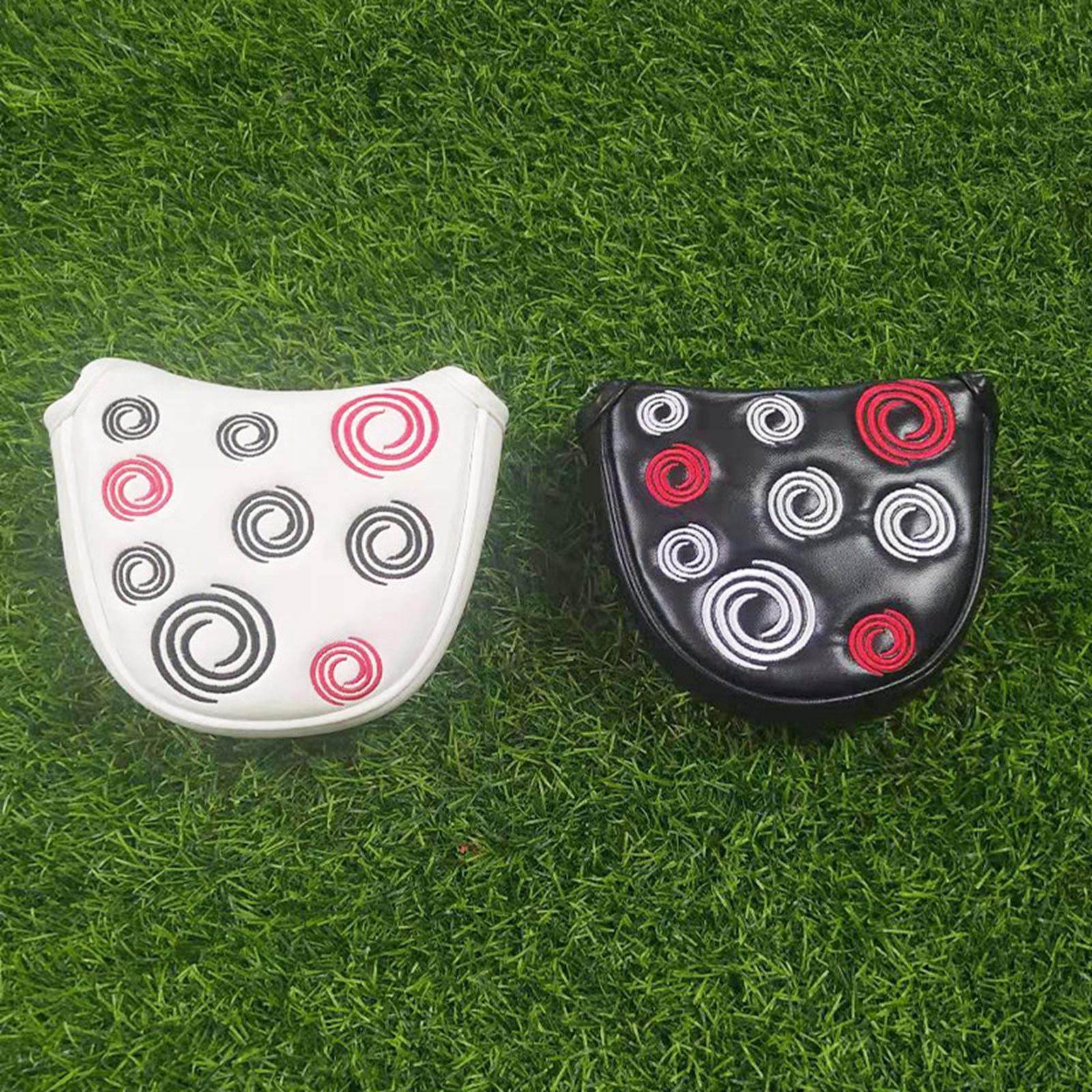 Mallet Putter Cover Magnetic Closure Half Round Golf Headcover PU 2x