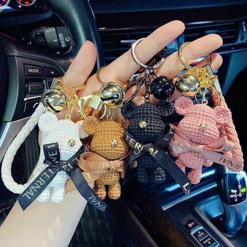 MÓC TREO CHÌA KHÓA HÌNH CHUỘT MICKEY ĐEO NƠ SANG CHẢNH