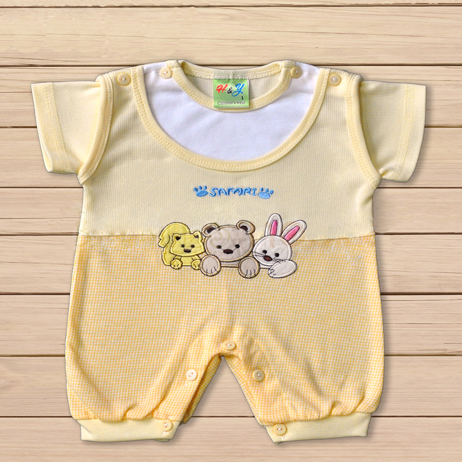 Bodysuit sơ sinh ngắn tay Safari đáng yêu cho bé 0-12 tháng