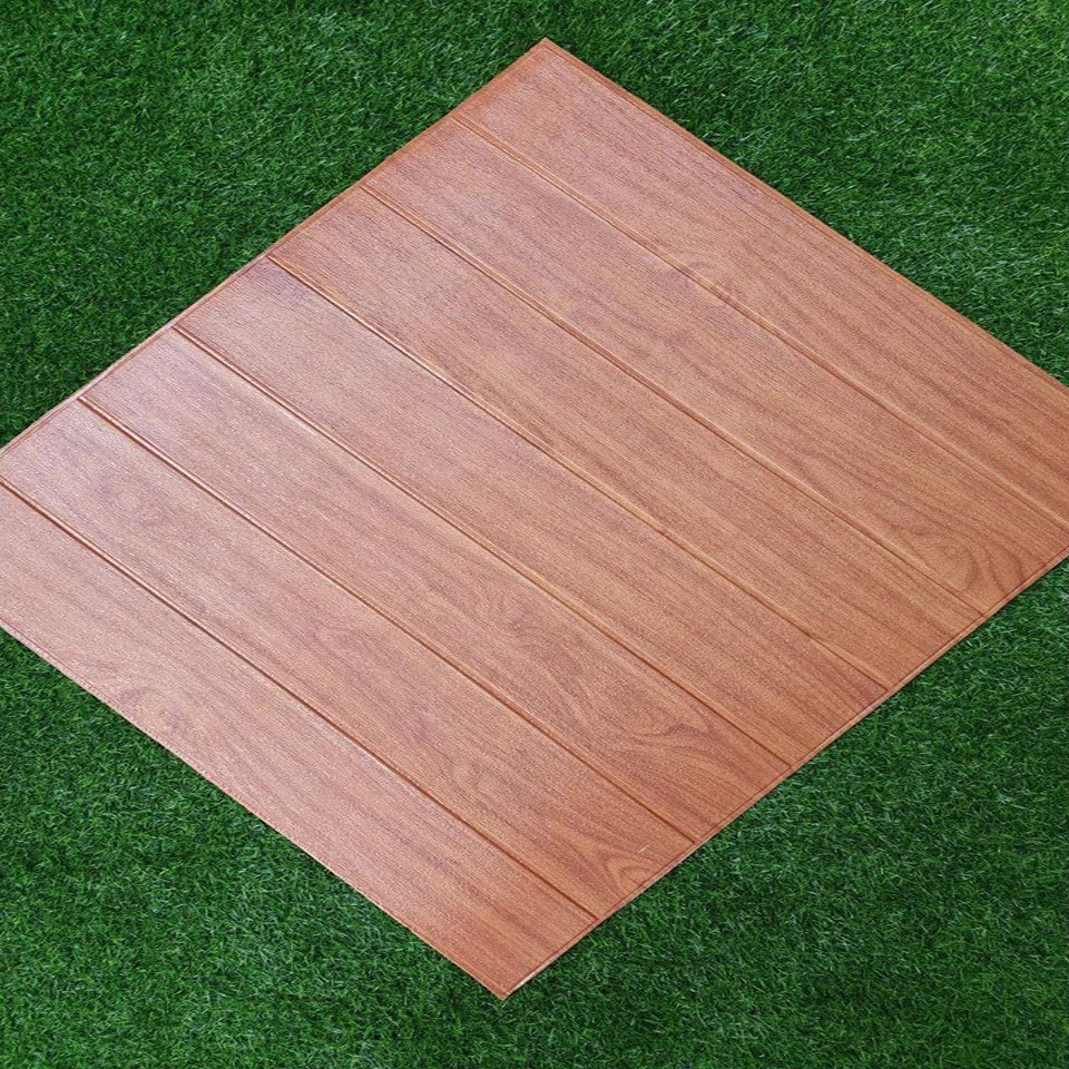 Bộ 10 Tấm Xốp Dán Tường Gỗ Nâu Đỏ, Gỗ Đỏ Cách Âm, Chống Va Đập, Bền Đẹp, Sang Trọng