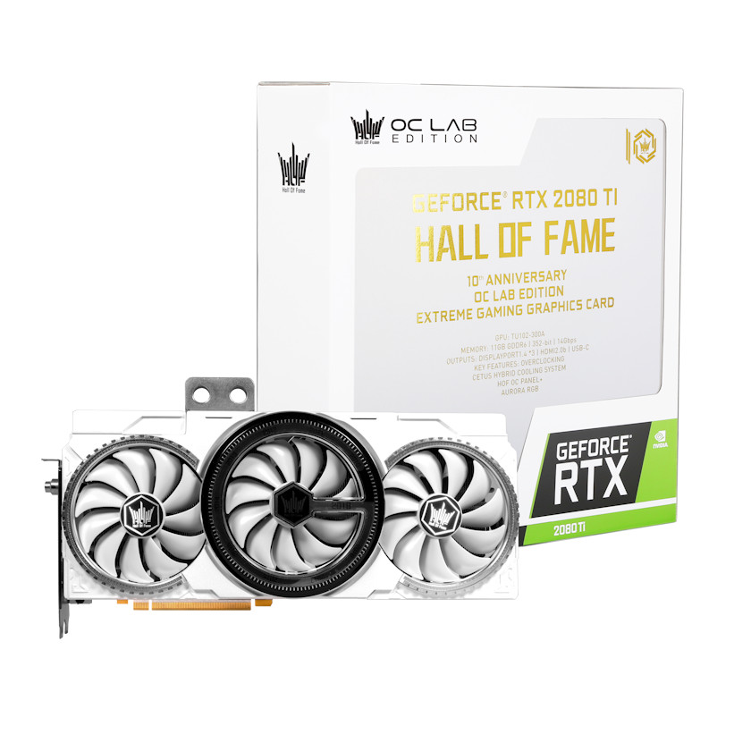 Card Màn Hình VGA Galax GeForce RTX 2080Ti HOF 10th Anniversary OC Lab Edition G-T26ZW-28IULBUC33TH-GALG - Hàng Chính Hãng