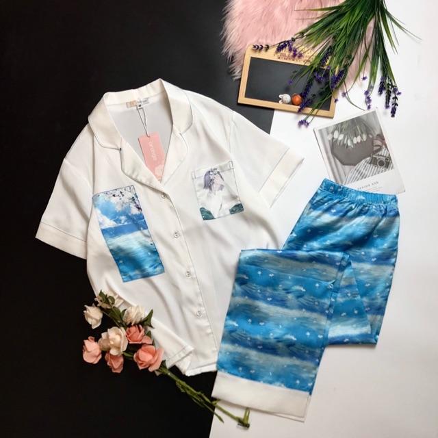 BỘ PIJAMA TAY NGẮN QUẦN DÀI PHỐI XINH