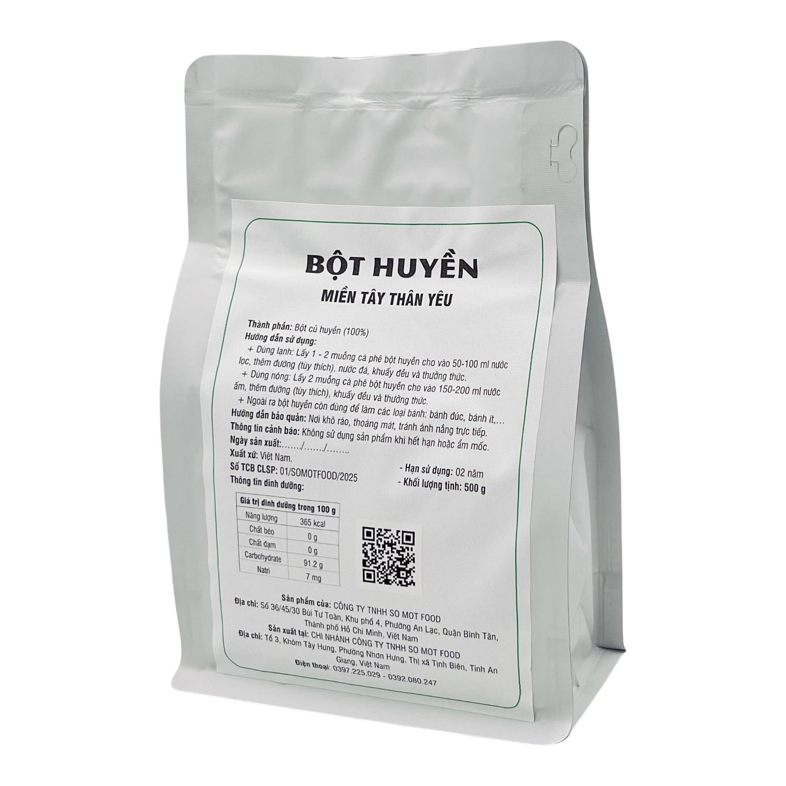 500G - Bột Huyền (bột nưa) - Miền Tây Thân Yêu - nguyên chất 100% - Đặc sản An Giang