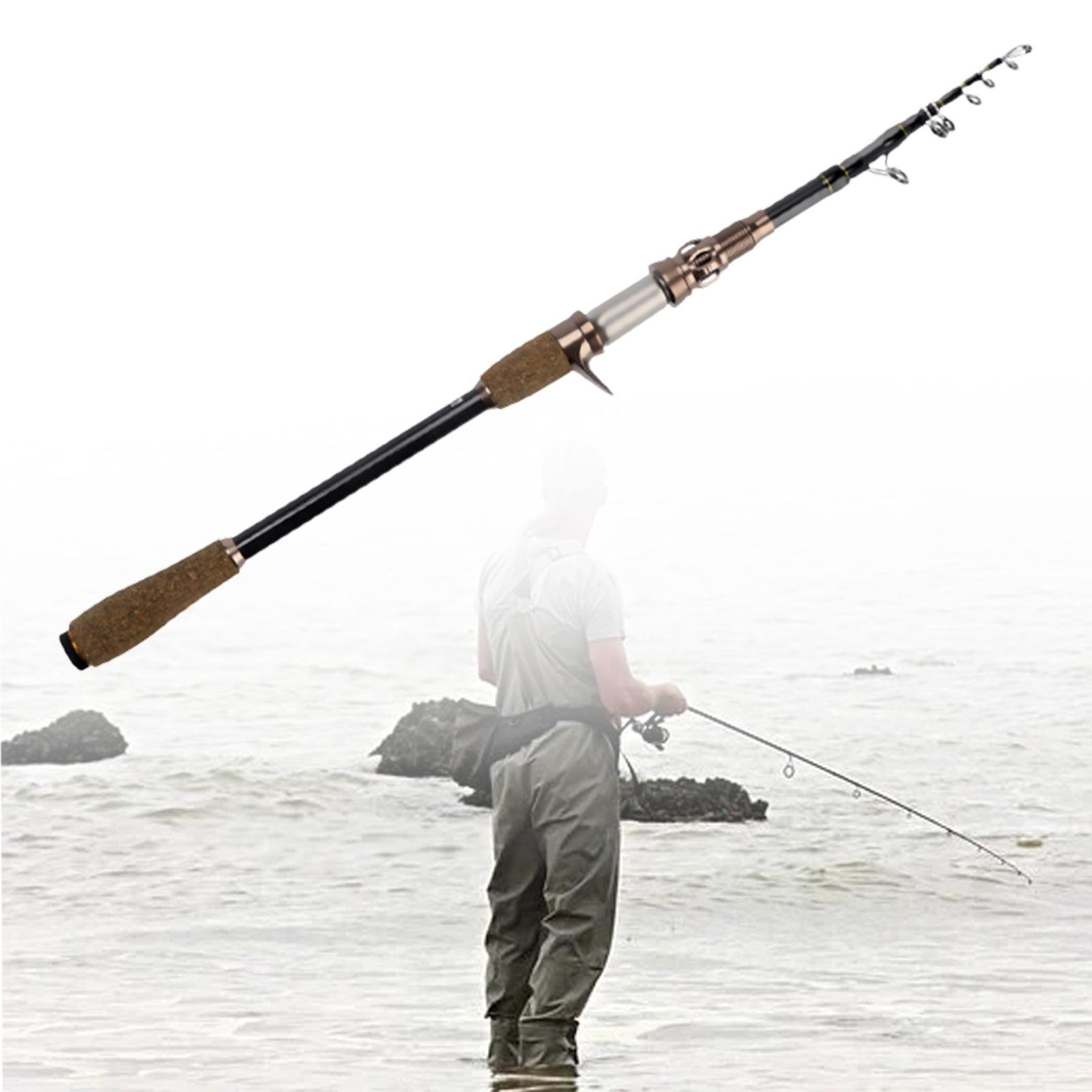Fishing Rod, Carbon Fiber Casting Fishing Rod Lightweight Fly Fishing Rod for Bass Trout, Freshwater, Lure Fishing, Bass, Salmon