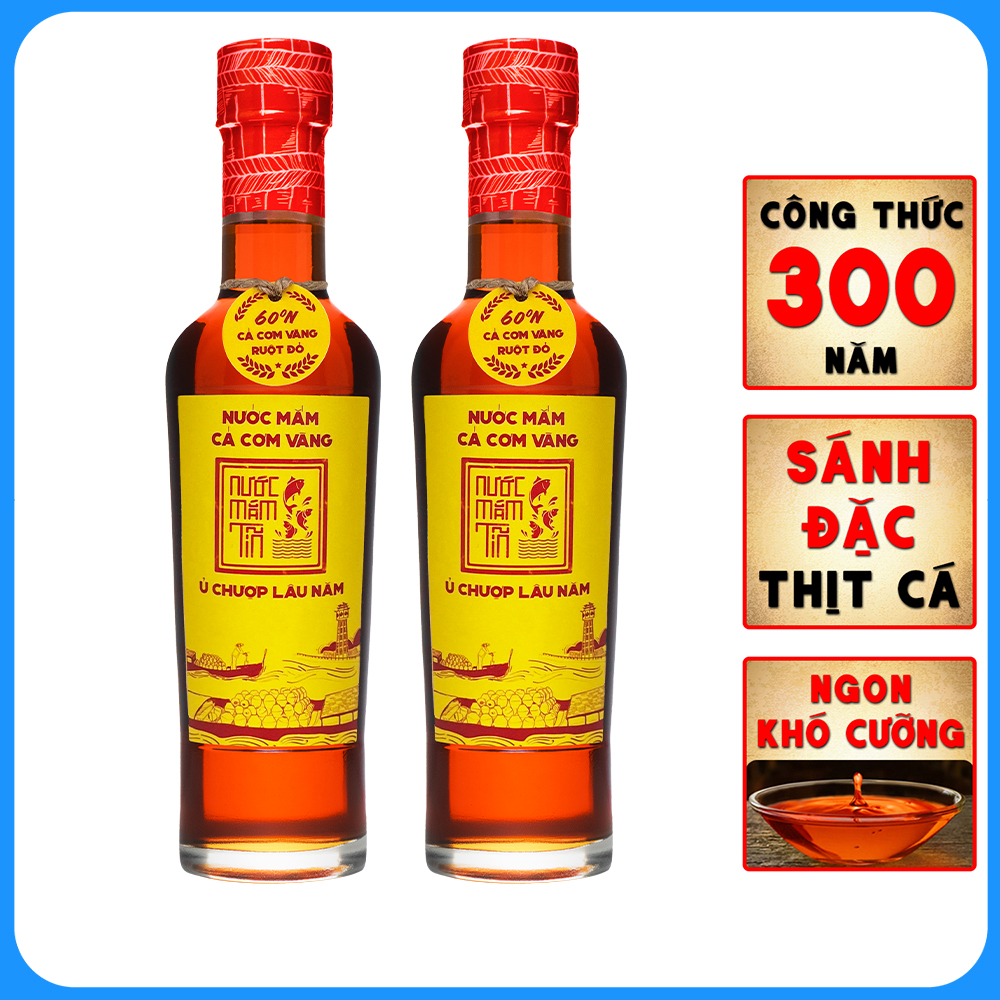 (Combo 02 chai) Nước Mắm Tĩn Cá Cơm Vàng Ruột Đỏ Độ Đạm 60N Tự Nhiên Chai Thuỷ Tinh 250ml Nước Mắm Rin Nguyên Chất Truyền Thống Sạch Nước Mắm Nhỉ Từ Thùng Lều Gỗ Cốt Nhĩ Đặc Biệt Cá Cơm Vàng Ruột Đỏ Muối Tinh Khiết, Sánh Đặc Thịt Cá, Không Chất Bảo Quản