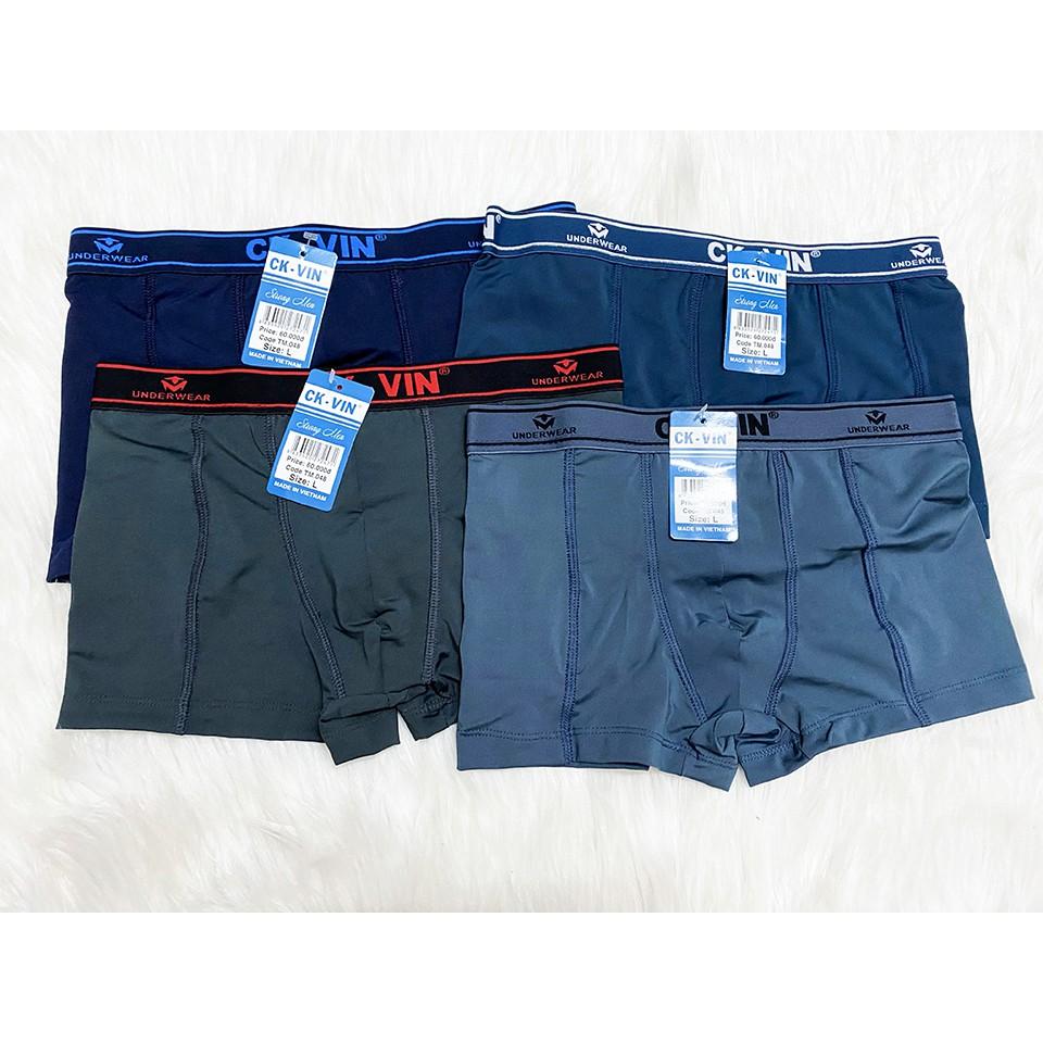 Quần lót-Quần sịp nam boxer cao cấp thun lạnh co dãn 4 chiều kiểu quần lót đùi nam lưng to nam tính lịch lãm