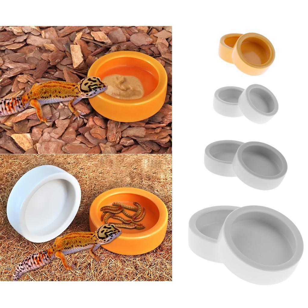 4Pcs Ceramic Reptile Feeding Worm Dish Food Water Bowl for Reptile