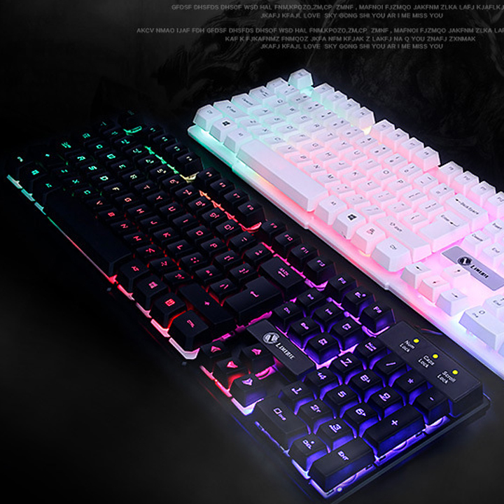 Bàn phím giả cơ chuyên game LIMEME TX30 Led Xuyên Phím 7 Màu