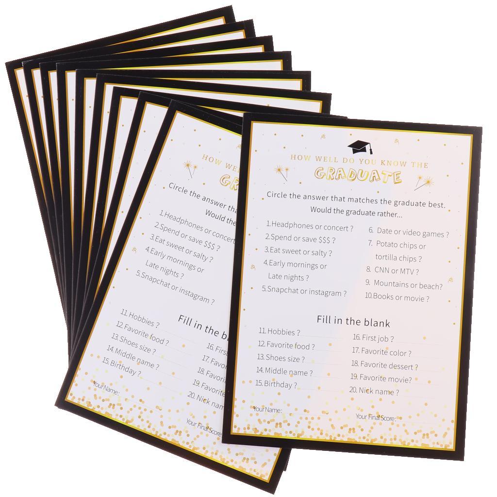 10 Pieces Graduation Question and Answer Game Graduation Season Game Cards