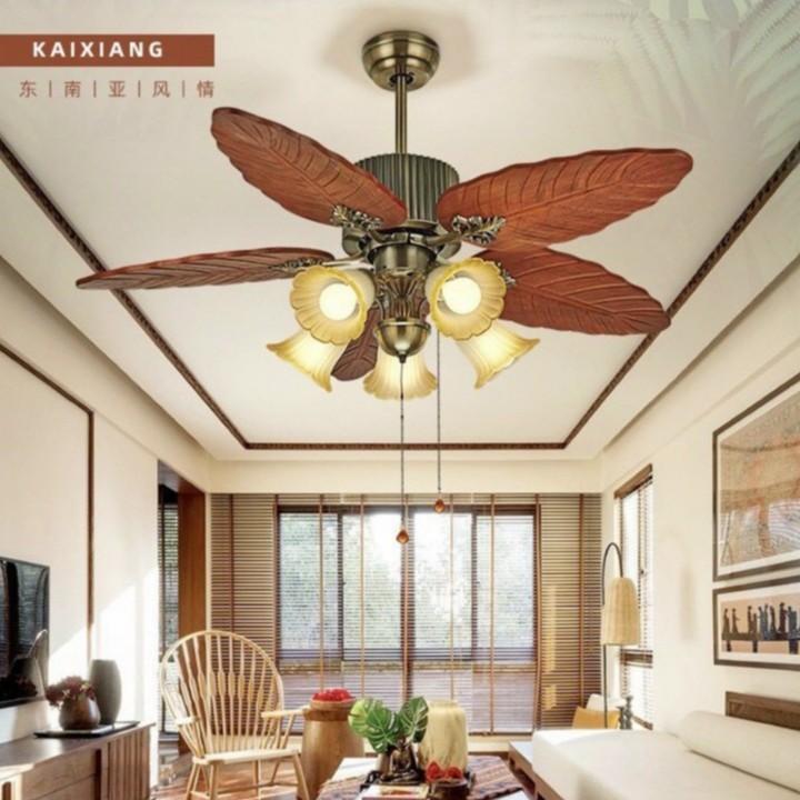 Đèn quạt trang trí nội thất sang trọng MOVI động cơ đồng cao cấp công suất 90W cực mát