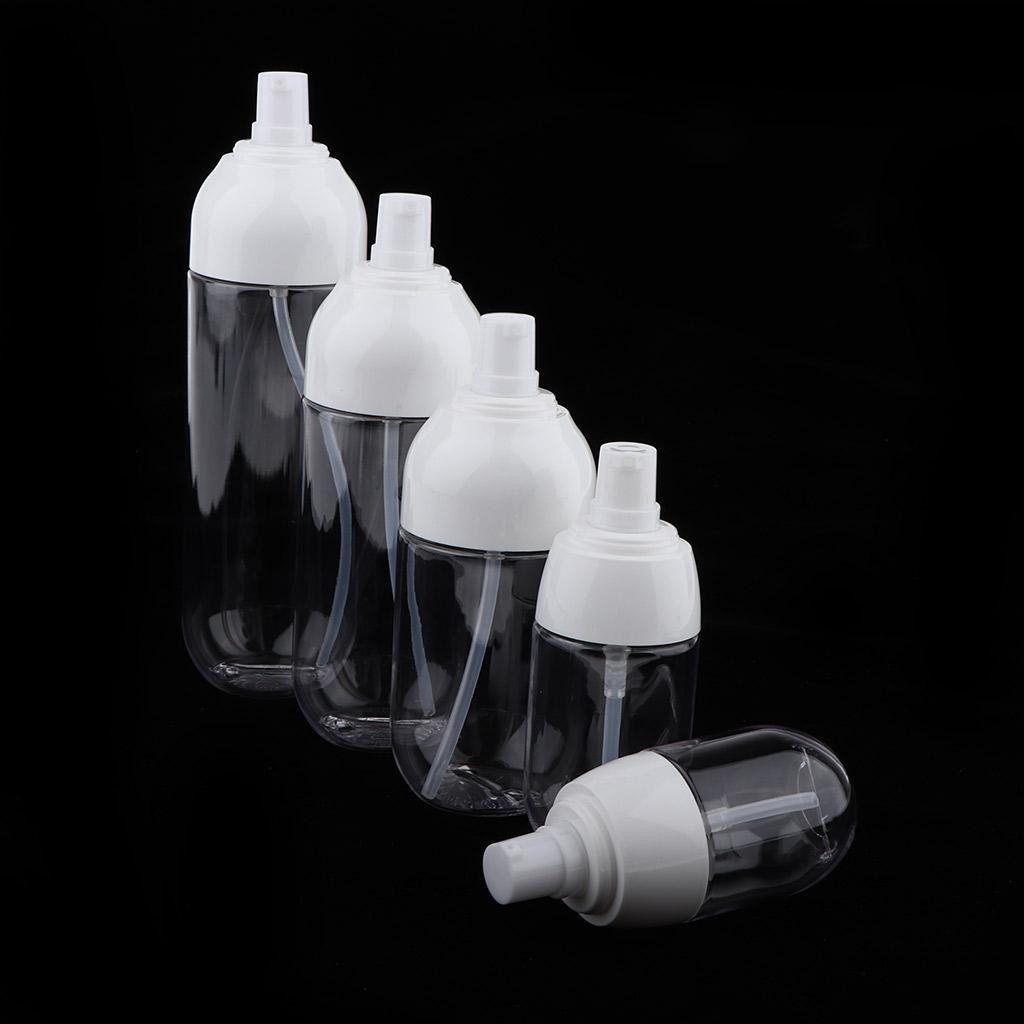 2Pcs Refillable Empty Cream Shampoo Lotion Pump Bottles with Cap 30ml
