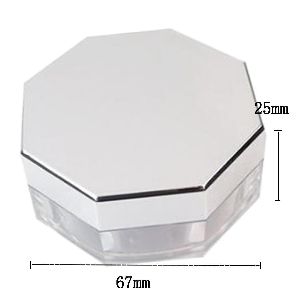 2x10g Empty Loose Powder Case Facial Blusher Container Jar with Sifter & Puff