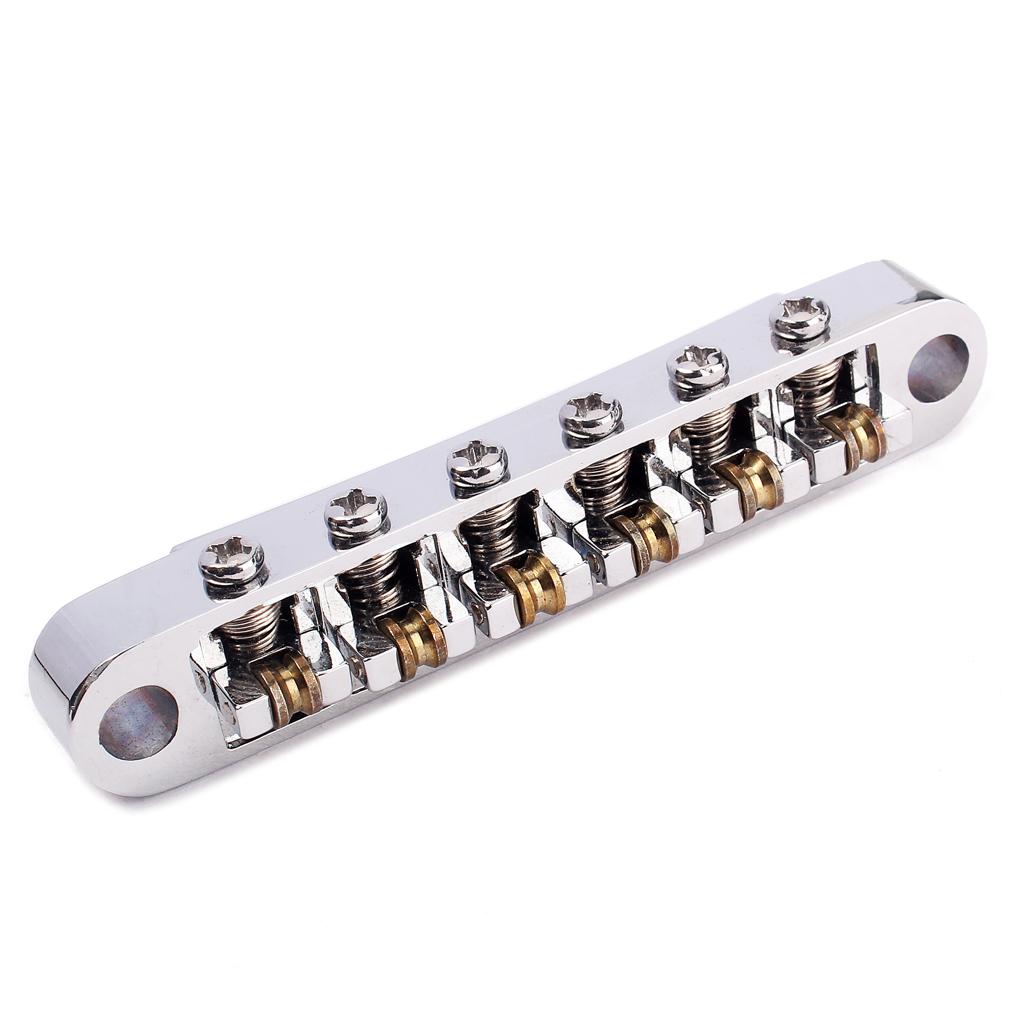 Adjustable Metal Rosewood Bridge with Roller Saddles for Archtop Jazz Guitar