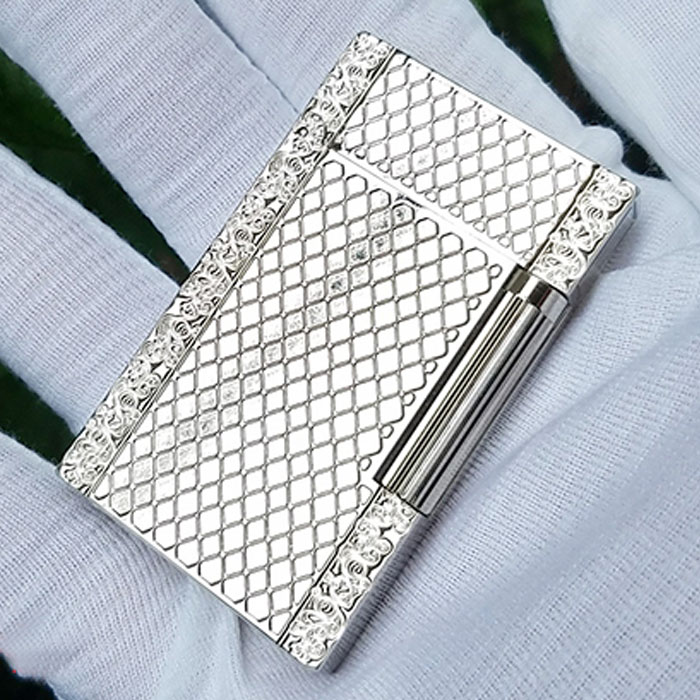 Vỏ Hột Quẹt Bật Lửa Upon D128T Hoa Văn Kẻ Sọc Lưới Cao Cấp Đẹp Độc Lạ - Dùng Gas Đá