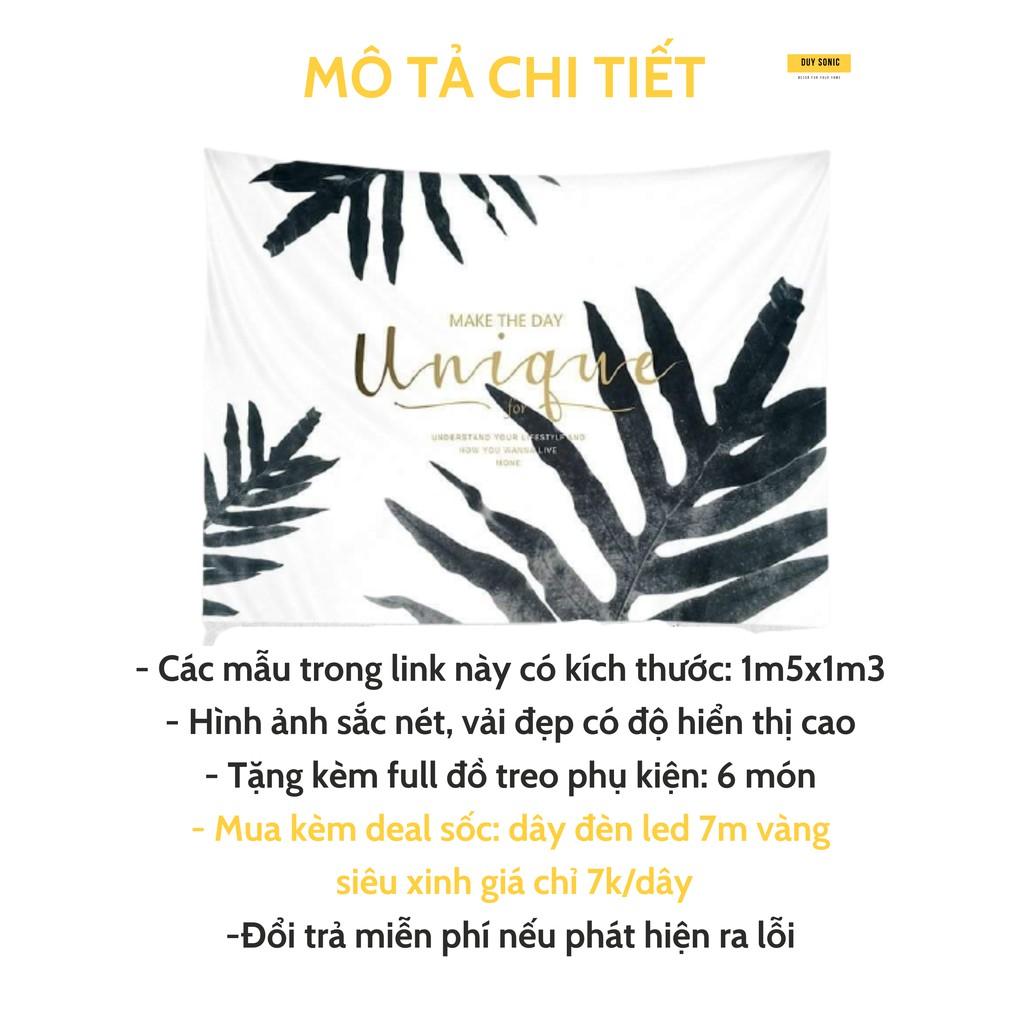Tranh vải treo tường Decor phòng ngủ Nhiệt đới và Đại dương, tấm thảm treo tường dễ thương