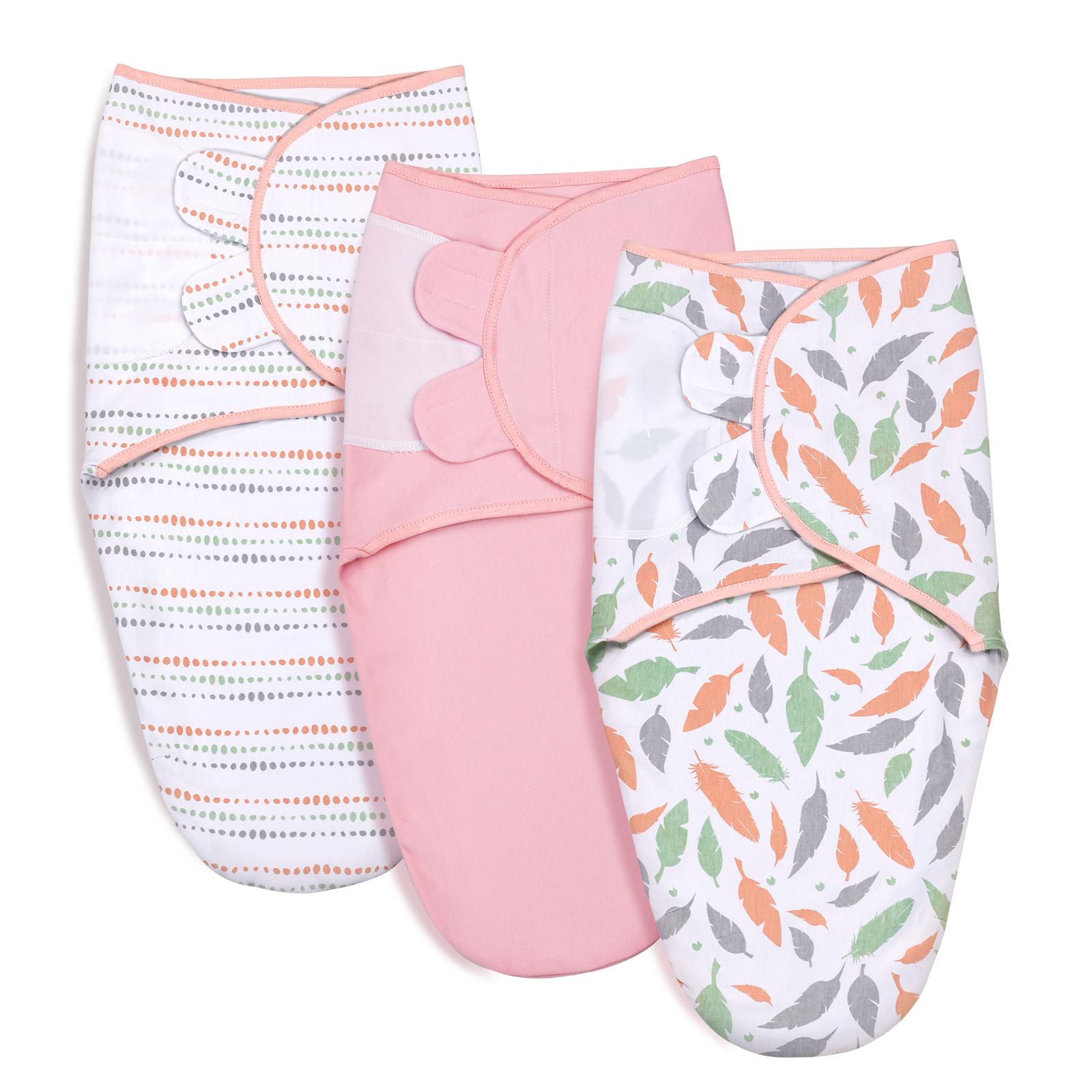 3 Chiếc 100% Cotton Sơ Sinh Đầm Quấn Bé Nhận Được Bộ Chăn Ga Gối Giường Dễ Thương Trẻ Sơ Sinh Túi Ngủ Cho Bé Đầm Dành Cho Bé Từ 0-3 Tháng - one