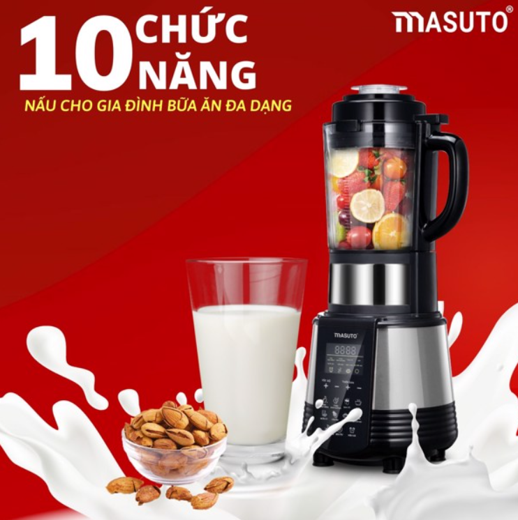 Máy Nấu Sữa Hạt Đa Năng MASUTO MS-GALAXY Công Nghệ Nhật Bản Dung Tích 1.75L Công Suất 800W - Hàng Chính Hãng