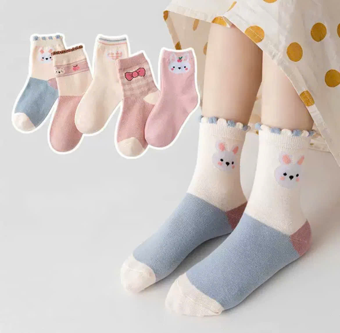 SET 5 ĐÔI TẤT VỚ 35 DỄ THƯƠNG TỪ 1-12 TUỔI DÀNH CHO BÉ GÁI