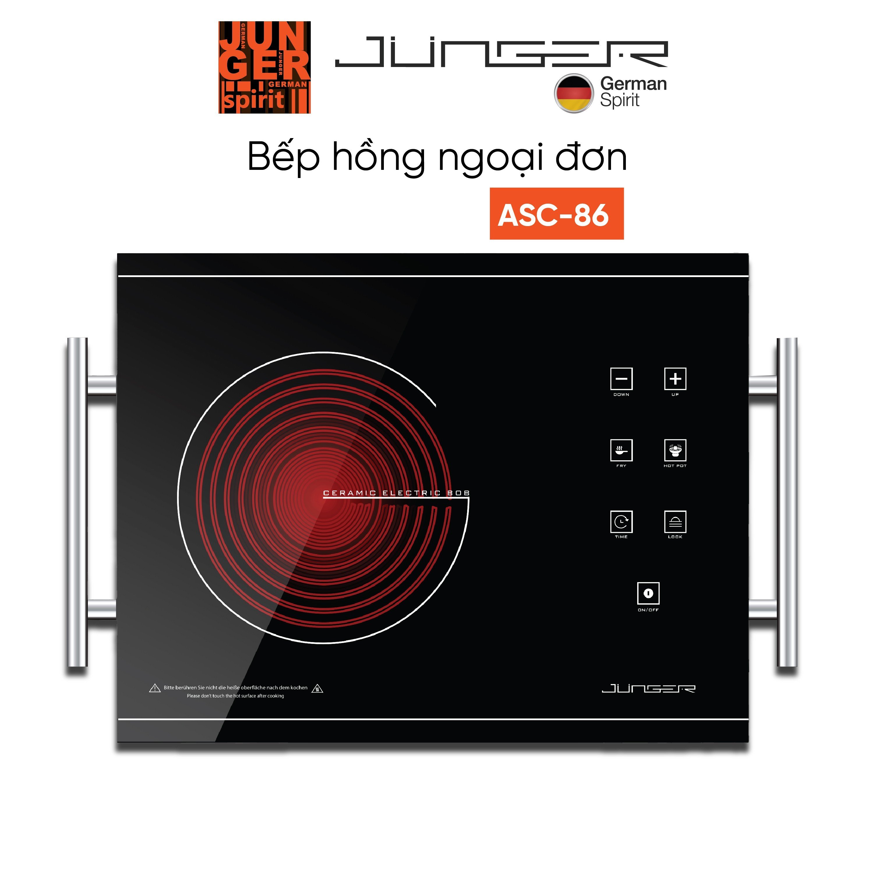 Bếp đơn hồng ngoại Junger ASC-86 2000W Không kén nồi Hàng Chính Hãng Bảo Hành 12 Tháng