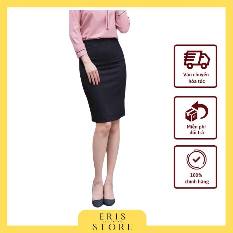 Chân váy bút chì dài ERIS cạp cao mặc công sở chất Umi Hàn cao cấp thanh lịch