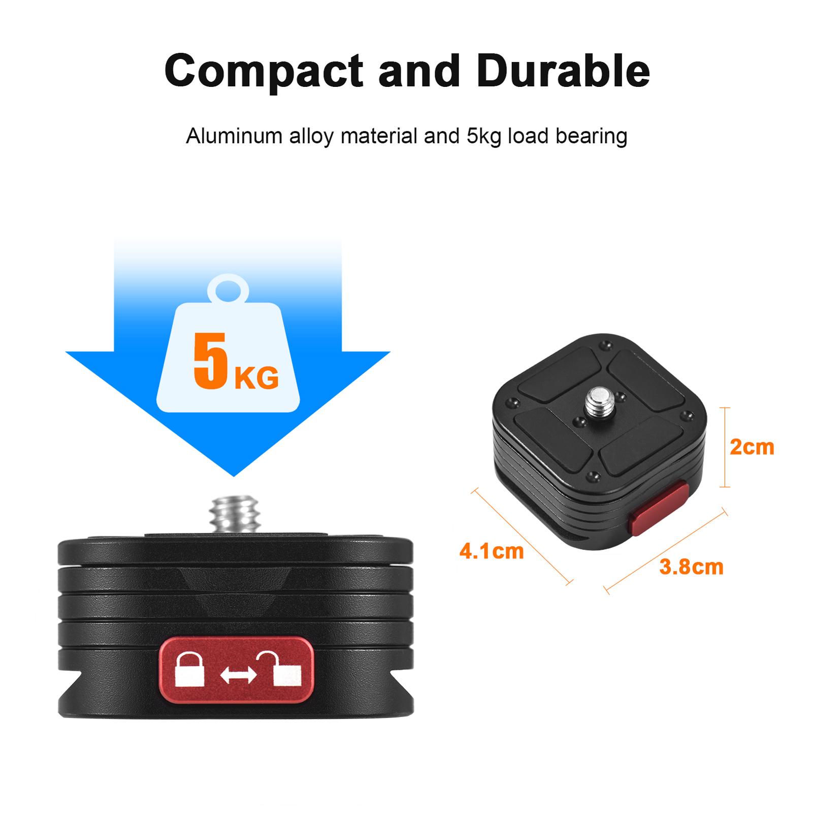 Quick Release Plate Tripod QR Plate Camera Mount Adapter Quick Setup Aluminum Alloy with 1/4 Inch Screw for DSLR Mirrorless Camera Tripod Gimbal Stabilizer