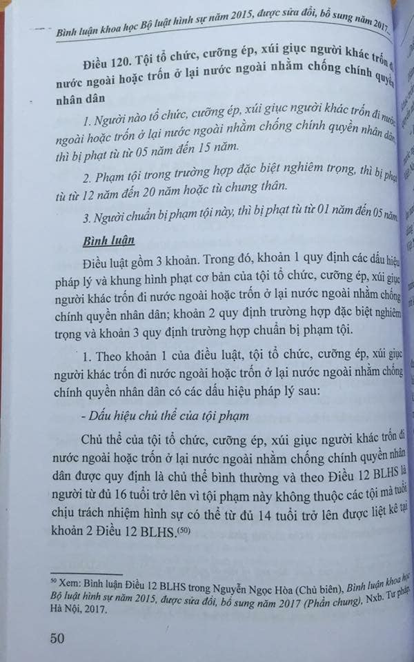 Combo: Bình luận khoa học bộ luật hình sự năm 2015 sửa đổi bổ sung năm 2017 phần tội phạm