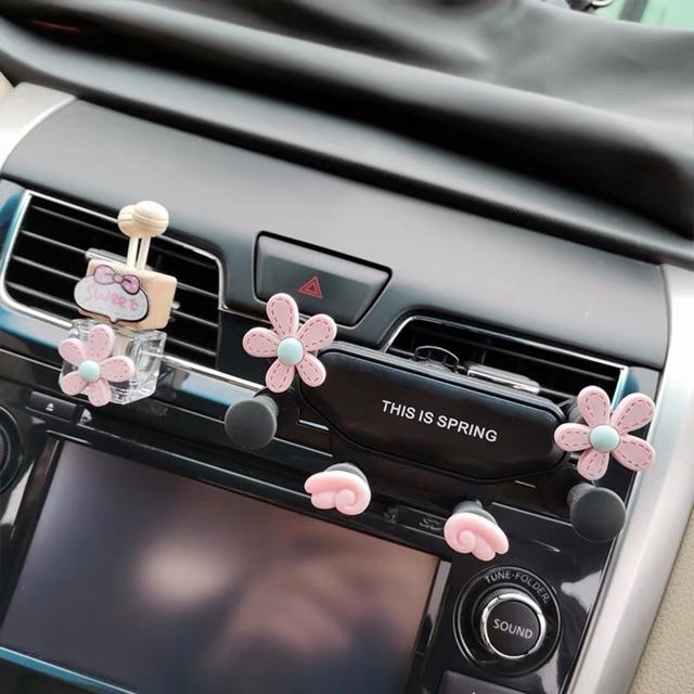 Giá đỡ điện thoại xe hơi kèm tinh dầu thơm trang trí cửa gió xe hơi trang trí ô tô phụ kiện xe hơi cao cấp