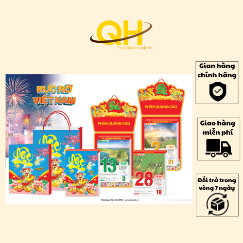 Lịch Treo Tường Tết 2024 Bloc Siêu Cực Đại Đặc Biệt KT 38X54CM - Quà Tặng Tết Cao Cấp DVA01 & 02