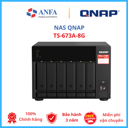 Thiết bị lưu trữ Nas QNAP, Model: TS-673A-8G - Hàng chính hãng